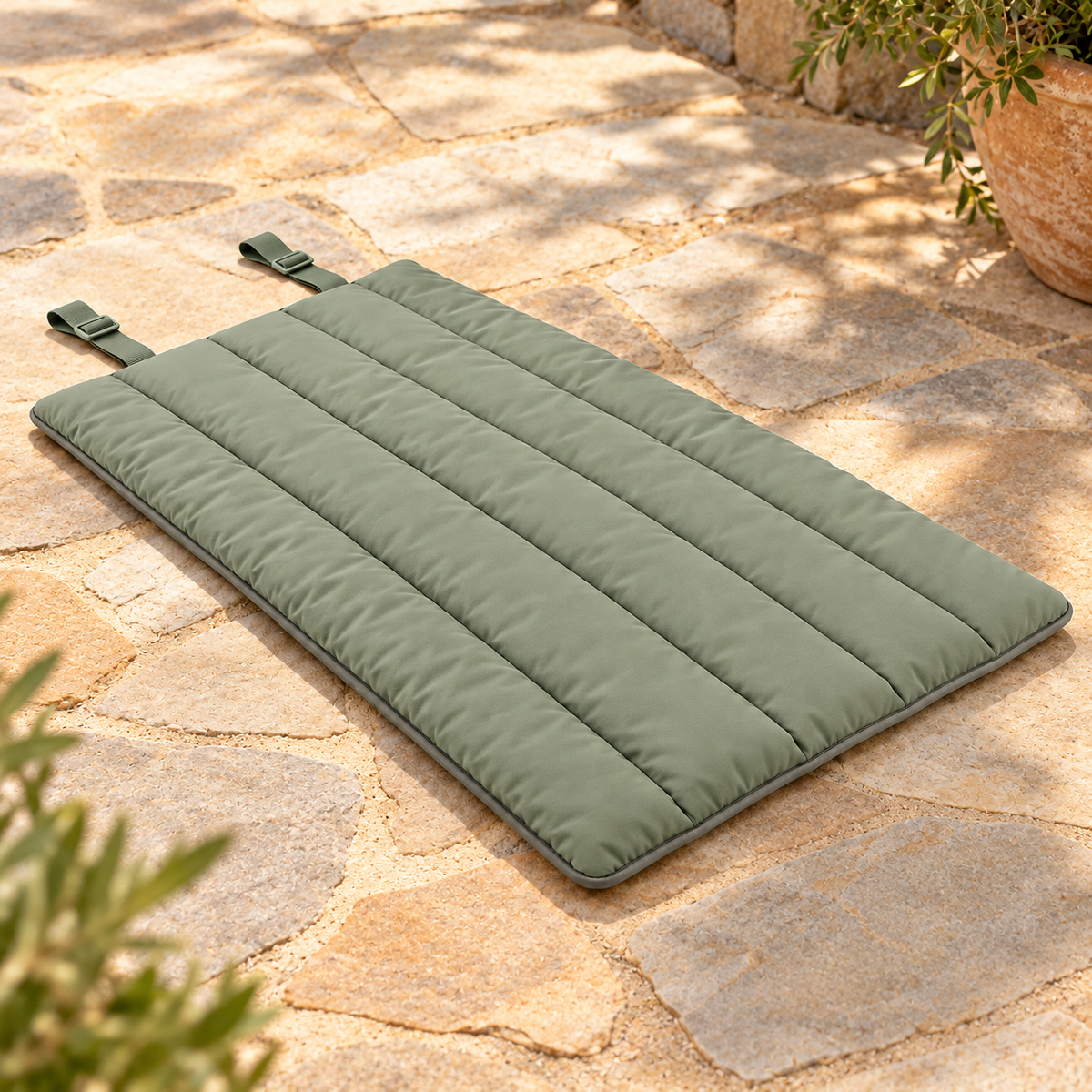 Lunaveller Sage Green Quilted Pet Sleep Mat – Portable Cushion Pad for Cats & Dogs