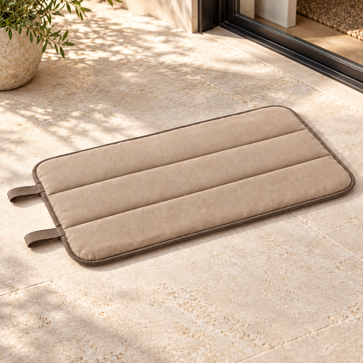Lunaveller Beige Portable Quilted Pet Sleep Mat – Soft Travel Resting Pad for Cats & Dogs