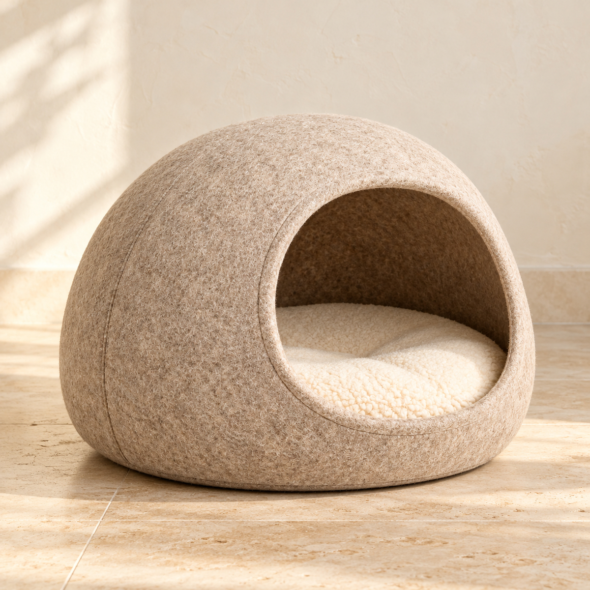 Lunaveller Cozy Dome Cave Pet Bed – Soft Covered Sleeping Bed for Cats & Small Dogs