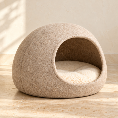 Lunaveller Cozy Dome Cave Pet Bed – Soft Covered Sleeping Bed for Cats & Small Dogs