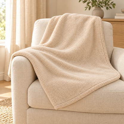 Lunaveller Soft Plush Pet Blanket – Cream Cozy Fleece Throw Blanket for Cats & Dogs