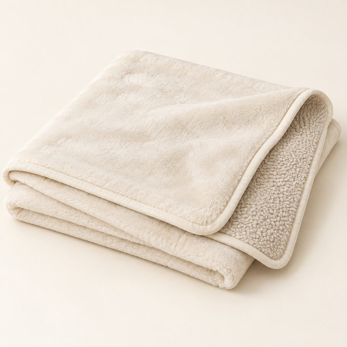 Lunaveller Double-Sided Plush Pet Blanket – Ivory Cream Soft Sherpa Throw for Cats & Dogs