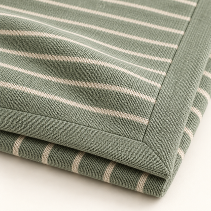 Lunaveller Sage Green Stripe Pet Blanket – Soft Knit Throw Blanket for Cats & Dogs