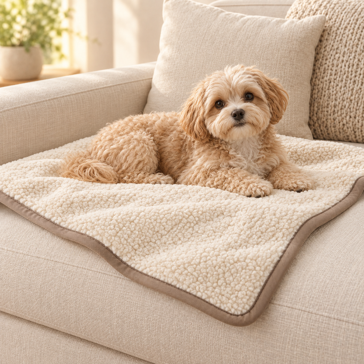 Lunaveller Sherpa Cozy Pet Blanket – Plush Fleece Throw Blanket for Cats & Dogs