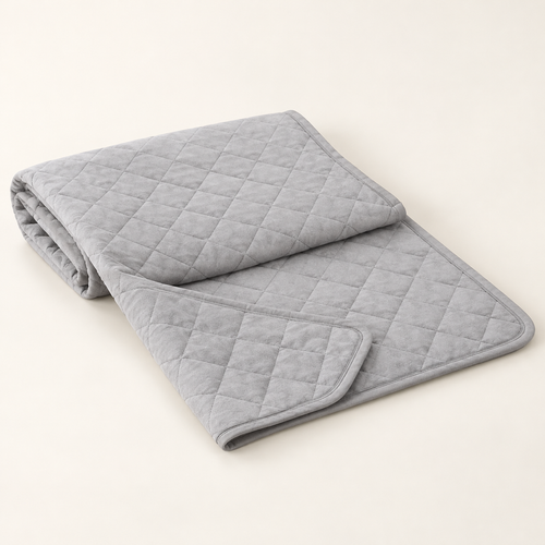 Lunaveller Quilted Gray Pet Blanket – Soft Diamond Stitch Throw Blanket for Cats & Dogs