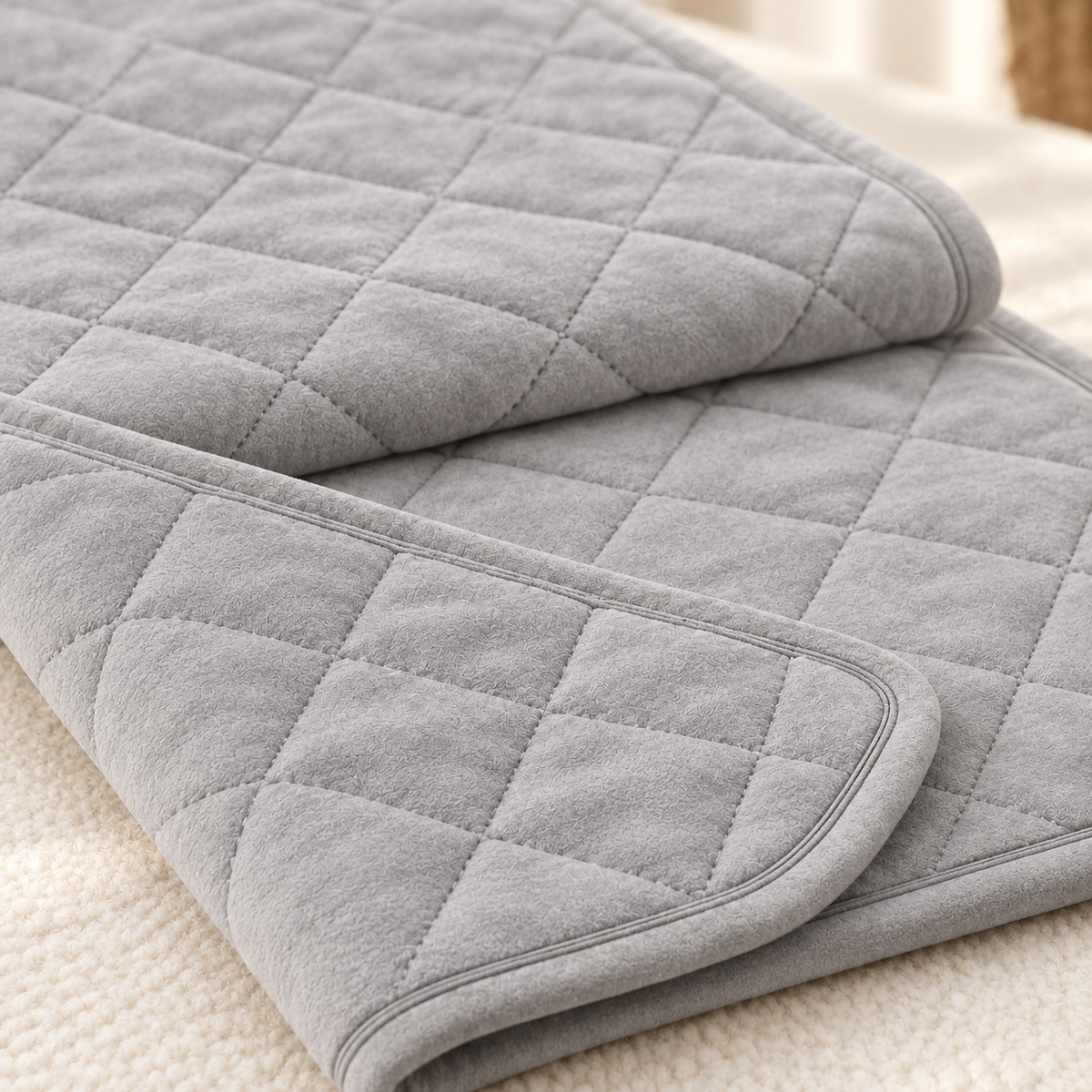 Lunaveller Quilted Gray Pet Blanket – Soft Diamond Stitch Throw Blanket for Cats & Dogs