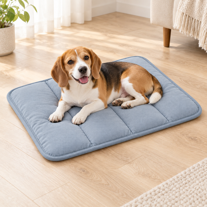 Lunaveller Quilted Light Blue Pet Sleep Mat – Soft Cushion Resting Pad for Cats & Dogs