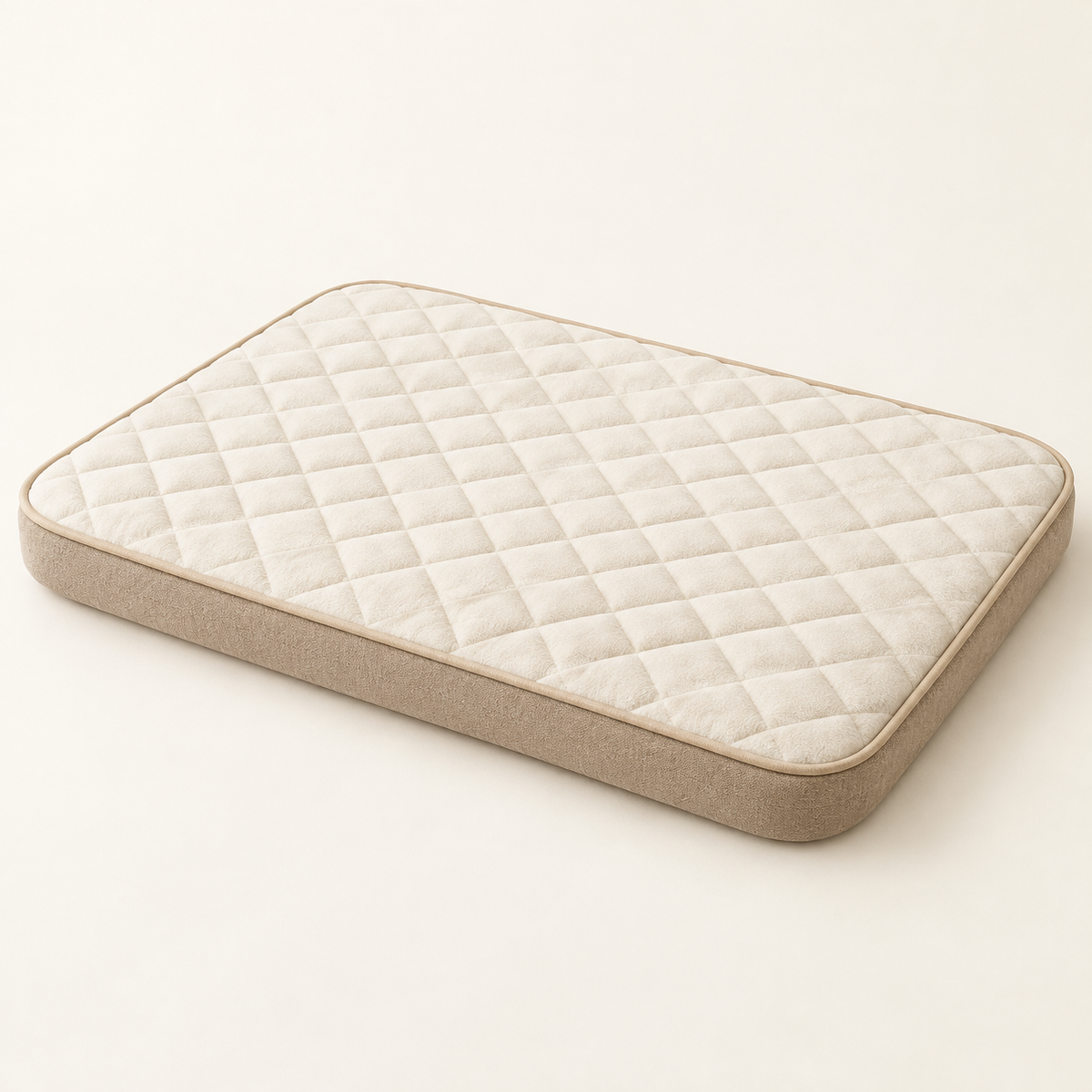 Lunaveller Quilted Cream Pet Sleep Mat – Soft Cushion Resting Pad for Cats & Dogs
