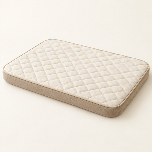 Lunaveller Quilted Cream Pet Sleep Mat – Soft Cushion Resting Pad for Cats & Dogs