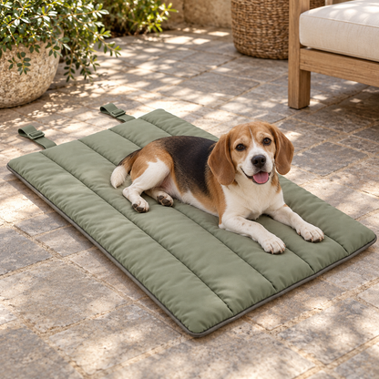 Lunaveller Sage Green Quilted Pet Sleep Mat – Portable Cushion Pad for Cats & Dogs
