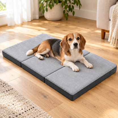 Lunaveller Foldable Gray Pet Sleep Mat – Soft Cushion Resting Pad for Cats & Dogs