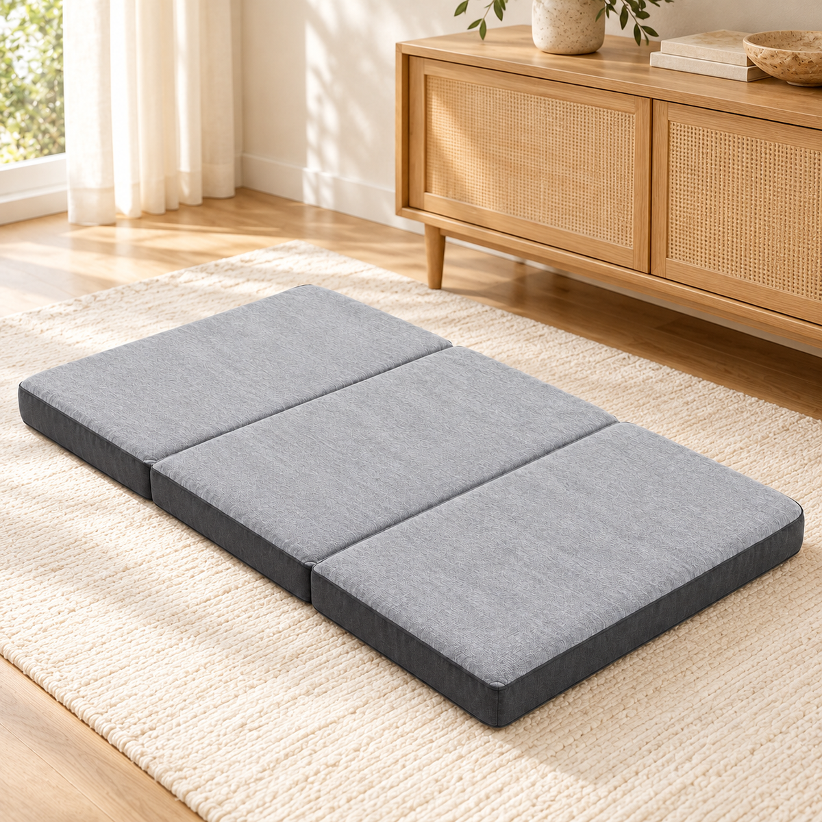 Lunaveller Foldable Gray Pet Sleep Mat – Soft Cushion Resting Pad for Cats & Dogs