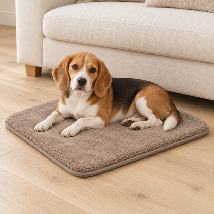 Lunaveller Soft Taupe Pet Sleep Mat – Plush Cushion Resting Pad for Cats & Dogs
