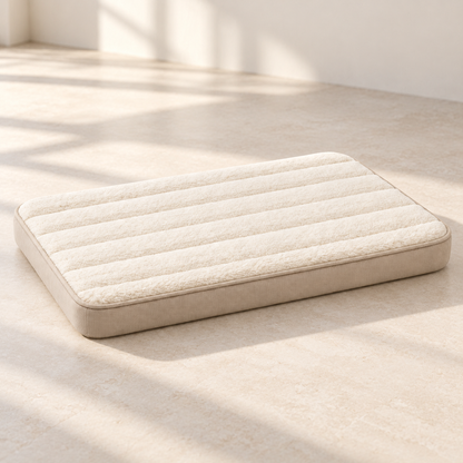 Lunaveller Cream Quilted Pet Sleep Mat – Soft Plush Cushion Pad for Cats & Dogs