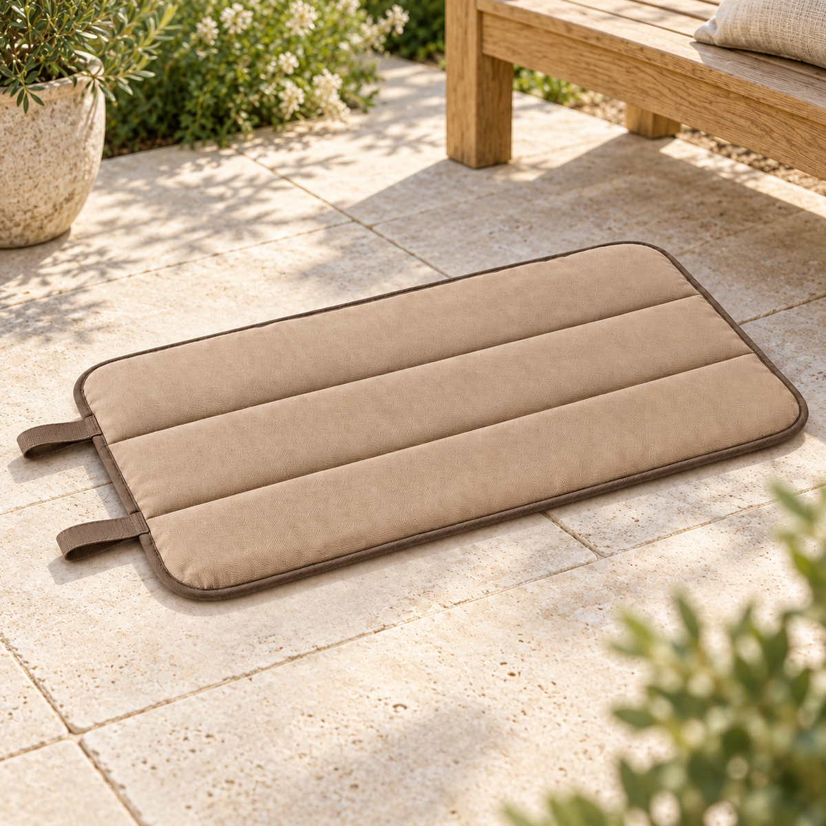 Lunaveller Beige Portable Quilted Pet Sleep Mat – Soft Travel Resting Pad for Cats & Dogs