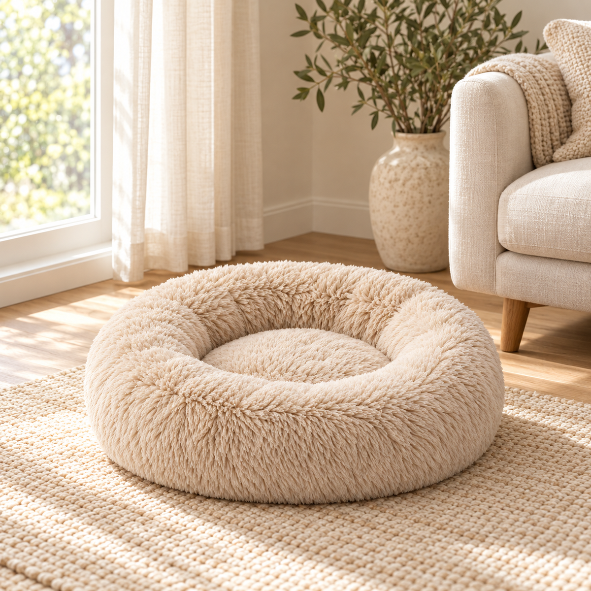 Lunaveller Plush Donut Pet Bed