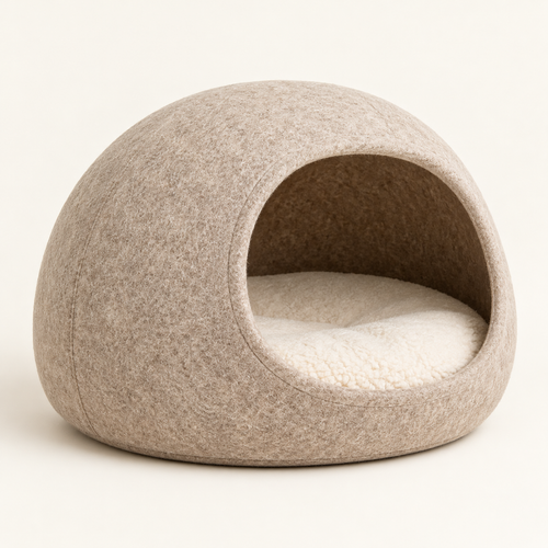Lunaveller Cozy Dome Cave Pet Bed – Soft Covered Sleeping Bed for Cats & Small Dogs