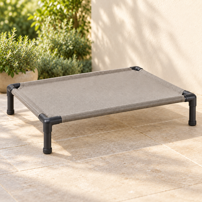 Lunaveller Elevated Mesh Pet Cot – Gray Raised Platform Bed for Dogs & Cats